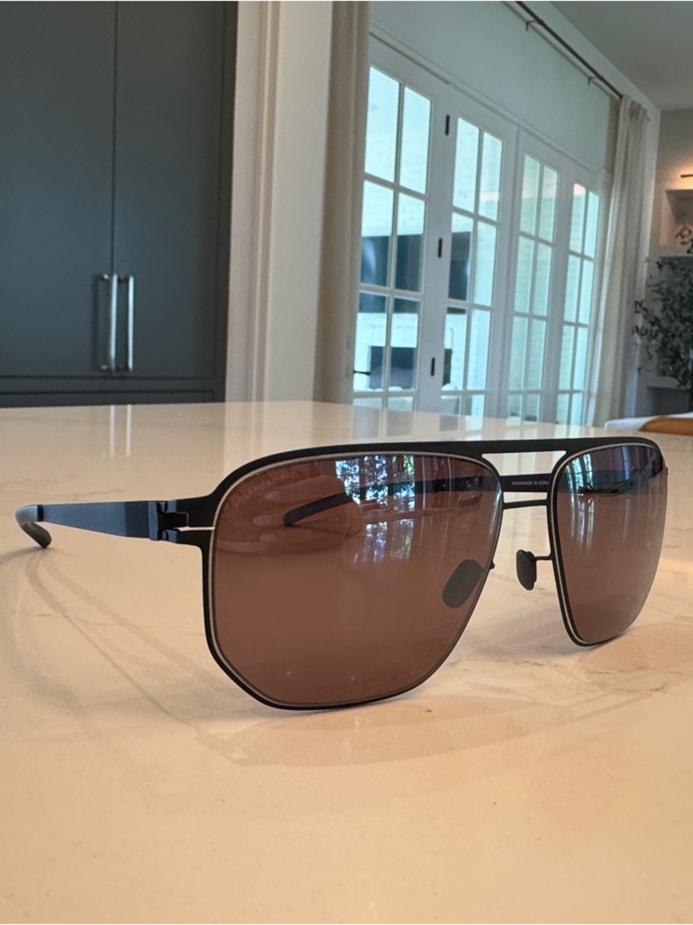 MYKITA Unisex Sunglasses in Black Frame with Brown Lenses